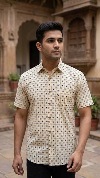 Geometric Print Casual Shirt