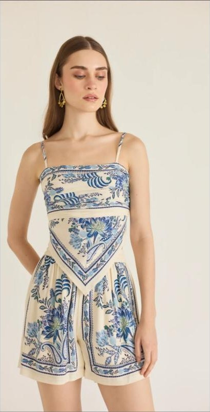 Azul Paisley Cotton Romper